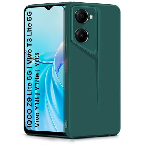 Image of WOW IMAGINE Slim Back Cover for iQOO Z9 Lite | Vivo T3 Lite 5G | Y18t | Y18 | Y18e | Y03 | Y28s | Blade Series Ultra Thin Case | Camera Protection | Soft Matte Silicone Flexible Mobile Case - Green