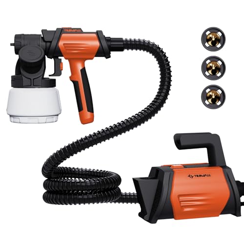 Tilswall Paint Sprayer 800W HVLP Spray Paint Gun with 1300ml Container, Electric Paint Sprayer Gun with 4 Nozzles & 3 Patterns for House Painting Furniture Cabinets Fence Home Walls Shark 80