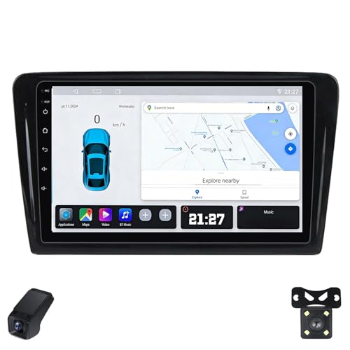 Radio para Coche para Volkswagen Santana 2013-2017 Pantalla Táctil Android Estéreo para Coche 9-Inch/CarPlay/Android Auto/WiFi/RDS Radio FM Am/GPS/SWC/Cámara Visión Trasera/ADAS DVR(M100CP)