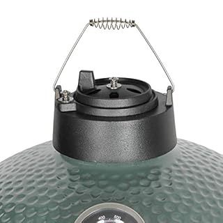 KAMaster Cast Iron Chimney Cap Daisy Wheel Compatible with Large&Medium Big Green Egg,Dual Function Metal Top with Slide Draft Top Damper Cap Kamado Accessories Vented Cap Grill Replacement Parts