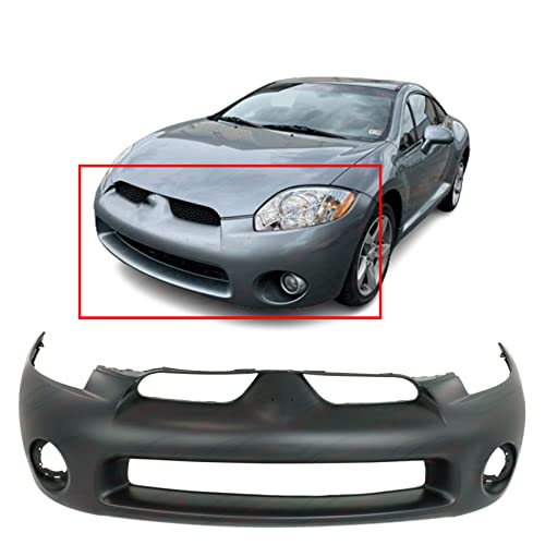 FitParts Compatible With Front Bumper Cover 2006-2008 Mitsubishi Eclipse GS GT-P GT SE Spyder Convertible Coupe Hatchback. New, Primed and Ready for Paint With Fog Light Holes MI1000313 6400B274