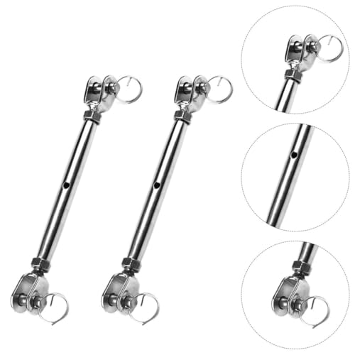 SHOWERORO 2 piezas Tensores cerrados de acero inoxidable M5 para cables, tensores de cuerda de alambre para elevación y tensión industrial miniatura 6