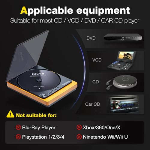 Mwin CD Cleaner Disc for Car and Home