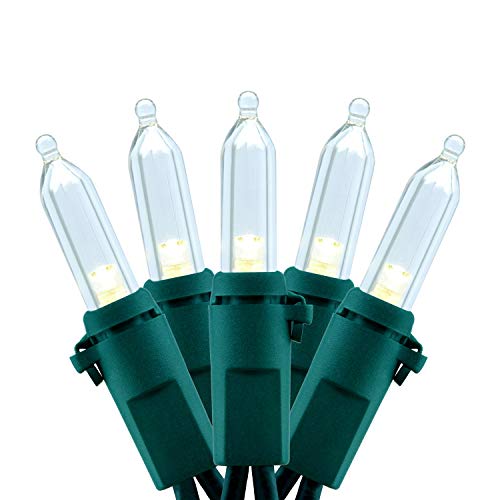 Warm White 66 Feet 200 LED Christmas String Lights, 2-Strand 33 Ft 100 Lights 4