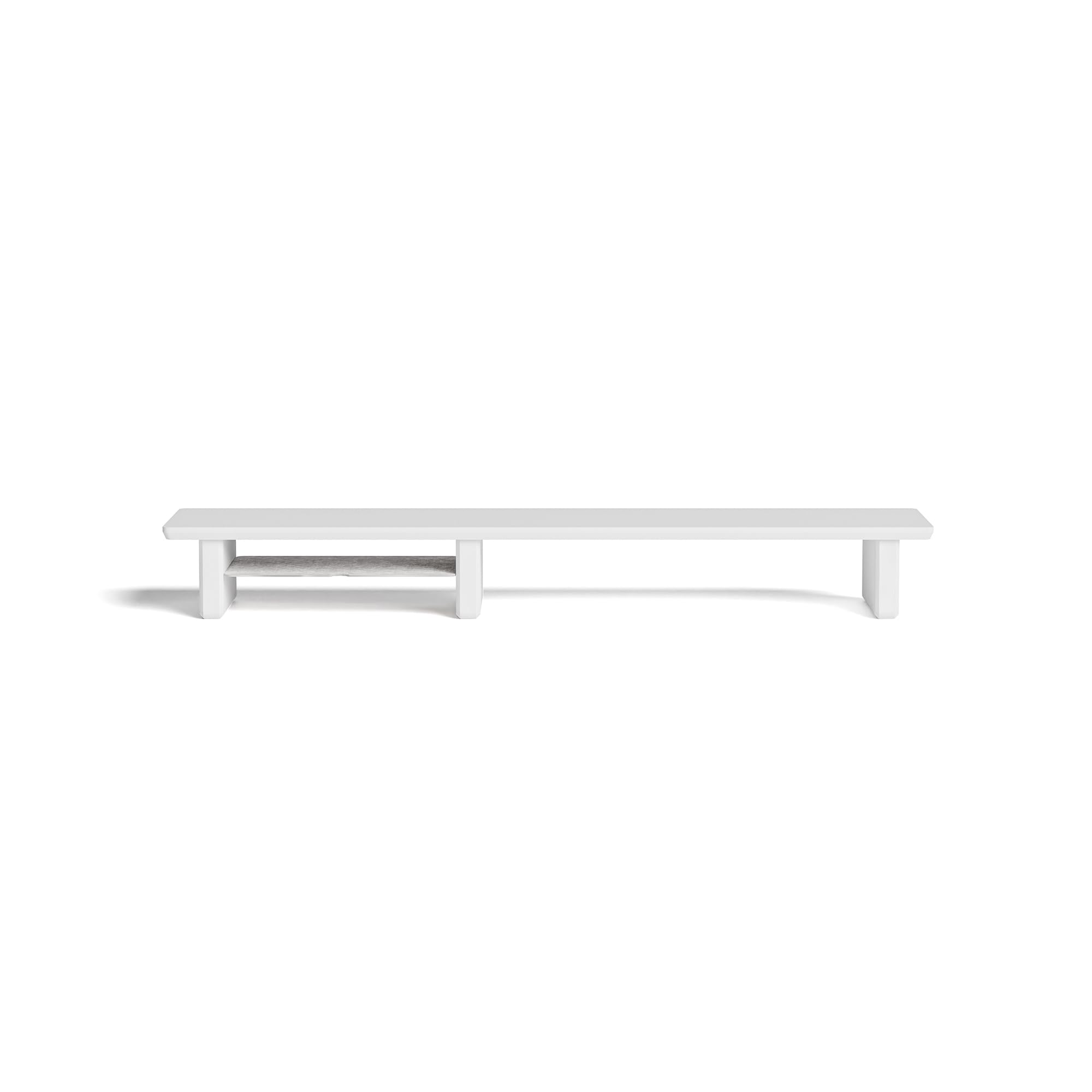 Desk Shelf Setup Dual Monitor Stand Riser Wooden Desk Cockpit Organiser - White, Medium v2 | 91.5cm