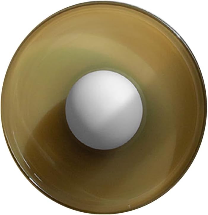 LLXDFUU Nordic Glass Warm Wall Lamp Simple Round Flush Wall Mount Lighting Fixture With Milk White Glass Shade Wall Sconce Interior Decor Wall Sconce Creative Wall Light For Bedroom Living Room — image 1