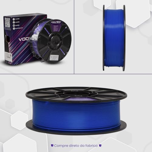 Filamento PLA Azul Premium 1kg, 1.75Mm, Para Impressoras 3D - Voolt3D
