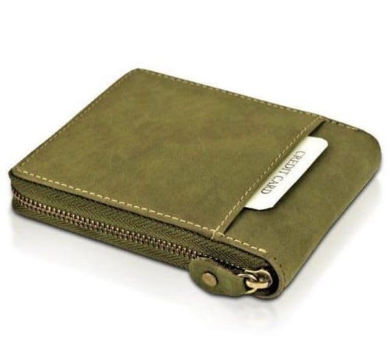 KM Genuine Leather Full Zyper Wallet for Men, Original Wallet with RFID Blocking Technology, Bifold Purse with Coin Plus Card (Signature Green)-image-7