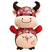 NUOBESTY Zodiaco Bue Mascotte Bambola Bue Mucca Peluche Peluche Giocattolo Vitello Figurine Ornamento per Il 2021 Capodanno Lunare Regalo di Compleanno 16 Cm Colore Casuale