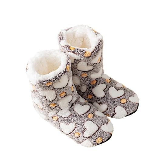 Pantuflas de invierno antideslizantes y calcetines de casa gruesos hasta media pantorrilla