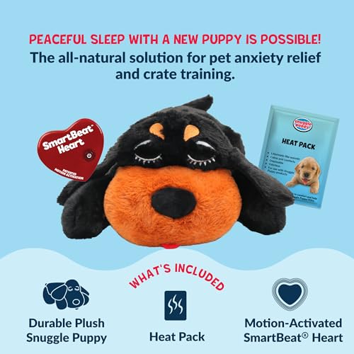Image of Snuggle Puppy Heartbeat Toy (Large), Breed Buddies Rottweiler | Calming, crate training comfort, heat pack, new puppy essentials, first nights, sleep, large breeds 70 lbs plus