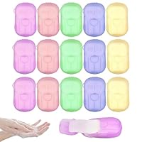 300 Stück Seifenblätter Einweg Papier Seife,15 Boxen Reisen SeifenbläTter Blätter,Tragbare Mini Seifenblättchen für Unterwegs Reisen Camping zum Waschen im Freien, 20 Blatt pro Karton