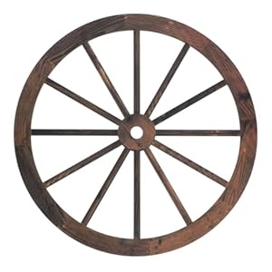 SHINEOFI Wooden Wheel Wall Decor 30cm/11.81 Inch Rustic Wooden Cartwheel Antique Wood Wheel Hanging Decoration for Office Home Garden Farmhouse Wall Arts