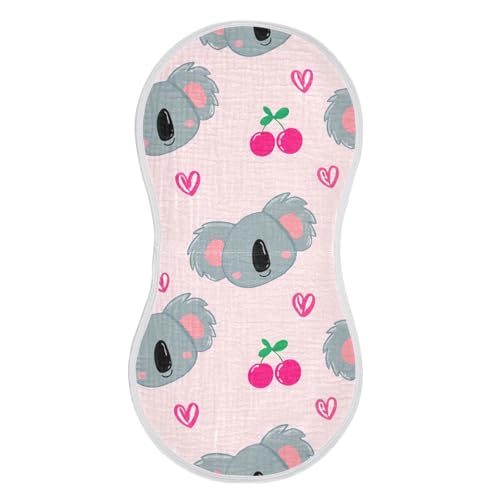 Baby Burp Cloths, Soft Absorbent Burping Cloths for Babies, Cotton Milk Spit Up Rags, Large Size for Newborns, Baby Boys and Girls (Koala Faces Pattern)