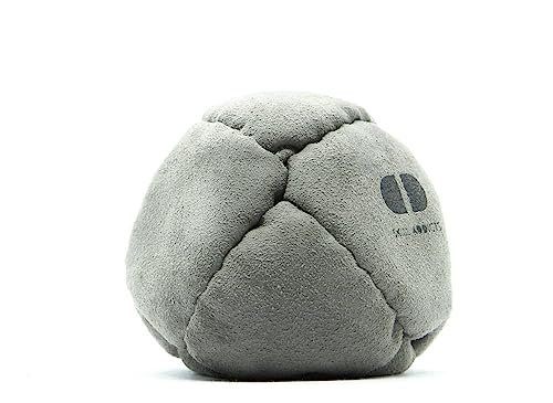 Skill Addicts Footbag - Grau (Freistil Foot Bag für jedes Fähigkeitsniveau, Enthält einen Satz Hackysack-Aufkleber und eine App zum Erlernen von Tricks)