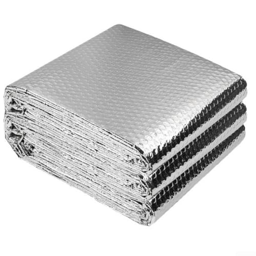 Rouleau de film d'isolation pour radiateur, double face en aluminium pour tuyaux, abri de jardin, camping-car, fenêtre, plafond, mur (sans autocollants)