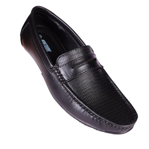 Image of Liberty Men's Leather Loafers Formal Shoes | Stylish Fashionable Slip-On Moccasins | Ideal for Business, Casual, Parties (Available Size in 6 to 10 UK, Black /Brown)