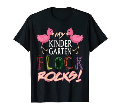 Love Flamingo My Kindergarten Flock Rocks School Camiseta Camiseta