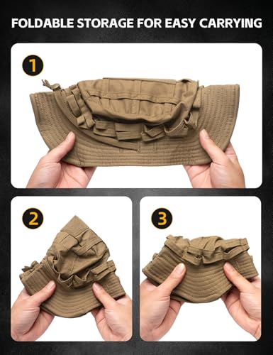 Image of IDOGEAR SPORTS Tactical Boonie Hat for Men Women Brim Sun Hat for Outdoor Activities Like Fishing, Hiking, Hunting & Camping