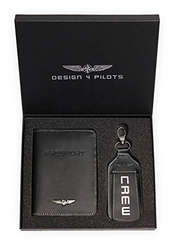DESIGN 4 PILOTS brand elegant PILOT Passport Set, cover aviation gift, document tag bag, Christmas present