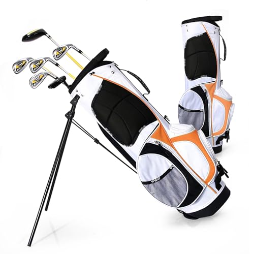 Golf Stand Bag for Children, Golf Cart Bag, Lightweight Easy Carry Golf Sunday Travel Bag with Dual Straps (Without Clubs) (Color : Orange, Size : 85cm/33.5inch)