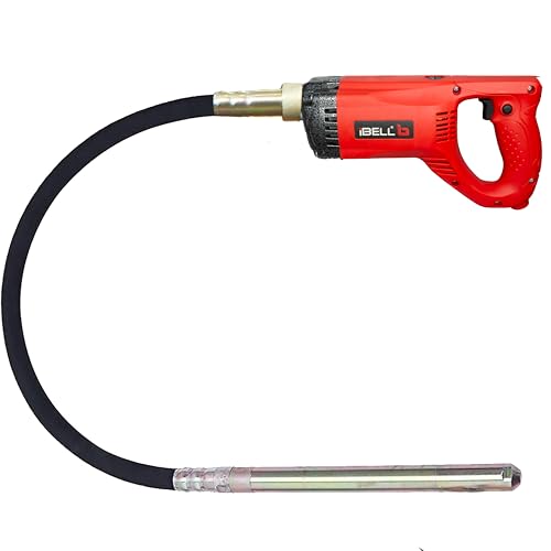Image of iBELL IBLCV50-81 Concrete Vibrator, 1050W, Copper Armature, 5000 RPM, 35mm Needle, 150Hz Vibration Frequency, 0.9m Amplitude, with 1.5m Rod | Portable Construction Tool for RCC, Slab & Beam