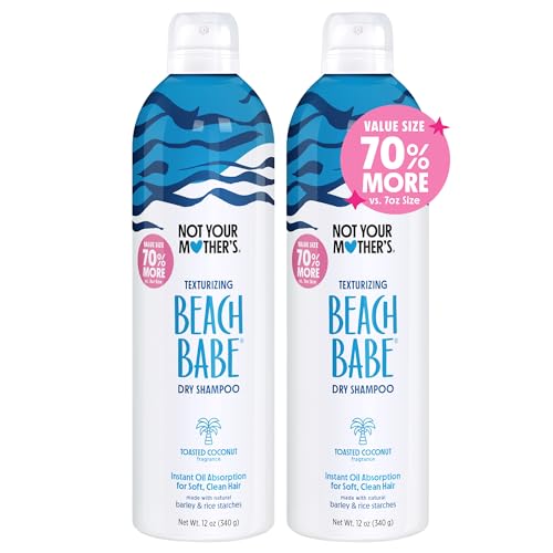 Not Your Mother's Value Pack Beach Babe Jumbo Dry Shampoo (2-Pack) - 12 oz Each - 70% More to Instantly Absorb Oil and Create Effortless Sea-Tossed Texture - Toasted Coconut - For All Hair Types