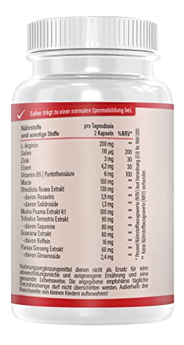 Vihado 4MEN direct 2.0 - Männer Kapseln extrastark - SOFORT Rezeptur hochdosiert - mit L-Arginin, Maca, Tribulus Terrestris, Ginseng, 60 Kapseln – Bild 3