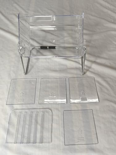 Image of Clear Acrylic Desk Organizer with Remote Holder, Pen Stand and Mobile Phone Holder, Transparent Plastic Multi-Functional Caddy with Metal Stand