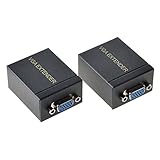 HUACAM VGA Extender, MACTIS 197ft VGA Video Extender Transmitter Receiver Over Cat5e Cat6 Ethernet Cable (up to 60m, Sender+Receiver)