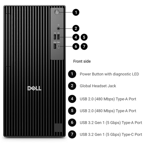 Image of Dell 2026 Pro Tower Desktop for Corporate & Business | Intel i7-14700T 20-Core 5.2GHz | 64GB DDR5 | 2TB SSD | Multi-Display | Windows 11 Pro | Enterprise Security | Next Gen OptiPlex | Jet Black