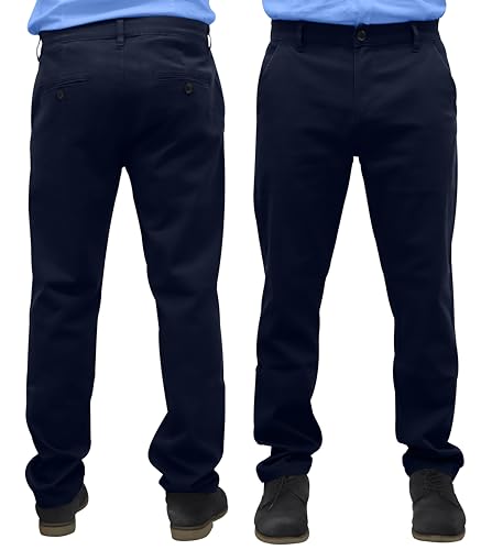 Mens Chino Pants Regular Fit Casual Stretch Cotton Formal Stylish Straight Leg Trousers