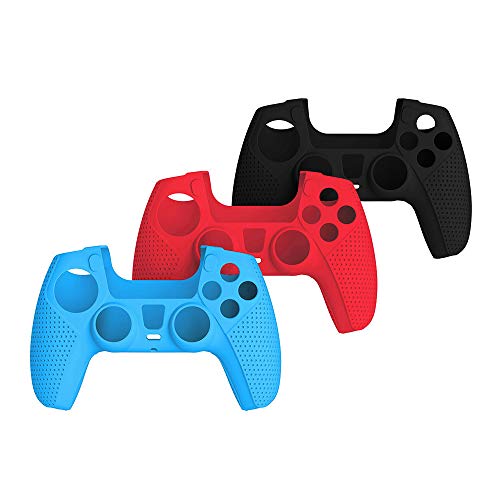 A manga de silicone TwiHill é adequada para PS5, manga protetora antiderrapante PS5 (Vermelho)