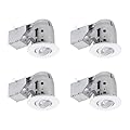 Globe Electric 90718 3" LED IC Rated Swivel Round Trim Recessed Lighting Kit 4-Pack, White Finish, Easy Install Push-N-Click Clips, Bulbs Included, 3.25" Hole Size, 400 Lumen