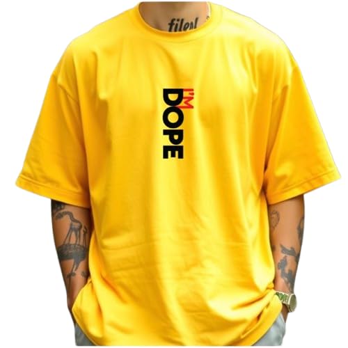Image of URGEAR Men's Oversized Casual Stylished Printed Cotton Blended Round Neck T-Shirt