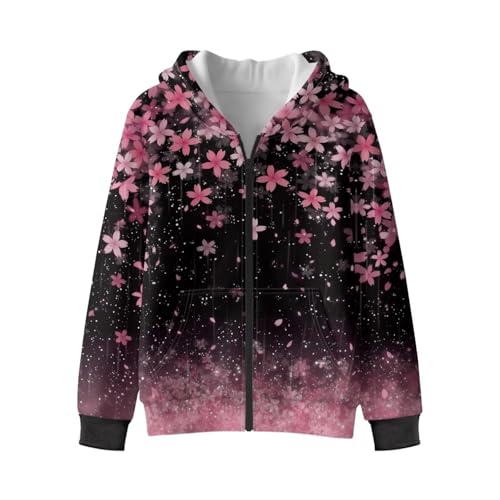 Suobstales Zip Up Hoodies for Girls Kids Long Sleeve Hooded Sweatshirts Fleece Warm Winter Sweater Coat with Kangaroo Pockets4