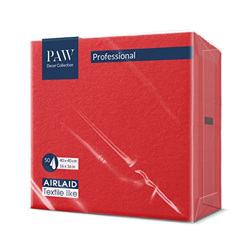 PAW - Airlaid Servietten (40 x 40 cm) I 50 Stück I Einfarbig I...