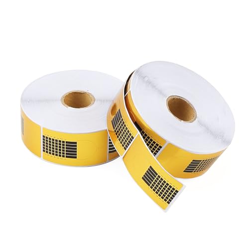 PINGEUI Lot de 1000 pièces Chablon Ongle, Chablon Papier pour Gel Nails Art, Autocollants Modèles pour Nails Gel Construction, Auto-Adhésif Ongles Forme pour Gel UV Extension D'ongle