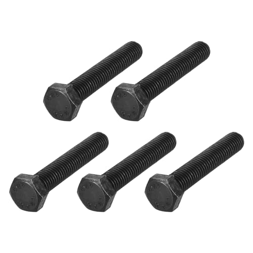 Image of METALLIXITY Hex Bolts (M12-1.75x65mm) 5Pcs, 8.8 Grade Carbon Steel Fully Threaded Black Oxide, Coarse Thread UNC Hex Head Screw Bolt - for Furniture Repair
