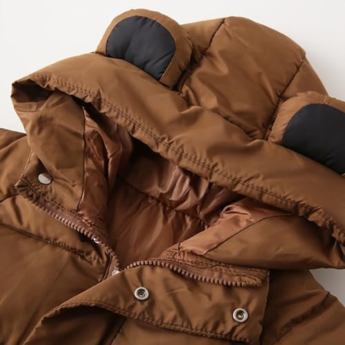 EnJoCho Boys Winter Solid Color Hooded Thickened Warm Cotton Jacket Cotton Jacket 12 Month Girls Jacket3