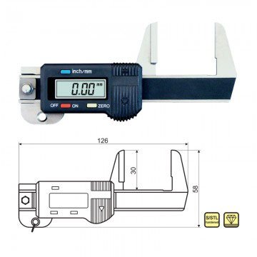MeterTo Single Width Surface Digital Gauge, Range: 0-30mm, Accuracy: ±0.03mm