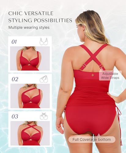Image of SHAPELLX Tummy Control One Piece Swimsuit with Mesh Wrap Skirt Swim Dress