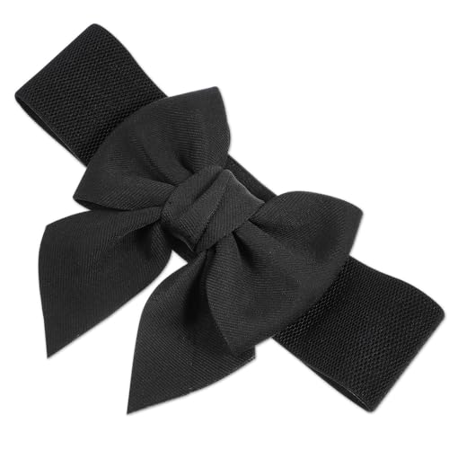 Abaodam Cinturón Ancho de Algodón Fácil de Usar y Elegante Banda Elástica para Mujer Adecuado para Vestidos Formales y Gabardinas Negras