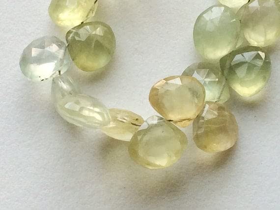 Prehnite naturelle en perles briolette coeur 10mm LKBEADS 4"