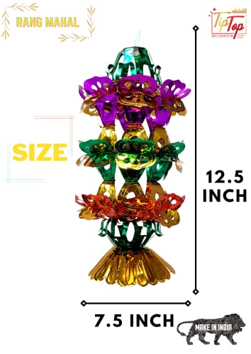 Image of Premium Folding Paper Hanging Lamps Chandeliers Garland for All Occasion (Rang Mahal, 12 Pieces)