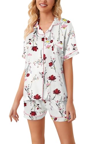 Image of Girls & Womens Satin Pajamas Set, Silk Button-Down Sleepwear 2 Piece Nightwear, 3 Years - Women XXL