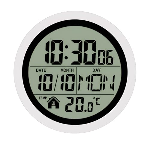 [pronala]お風呂 時計 防水時計 IPX4防滴【吸盤/マグネット】デジタル壁掛けクロック 電波自動修正 温度湿度表示 軽量234g 強力吸盤で簡単取り付け 軽量設計で移動自由 リビングやキッチンにも適 黒