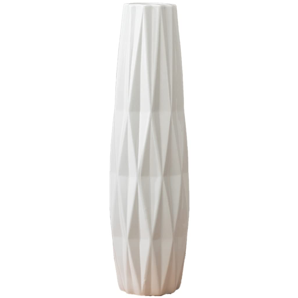 asdchZen Ceramic Vase, Large European Floor-Standing Vase, Simple Decorative Porch Decoration,Sky-Dried Flower Arrangement In Living Room