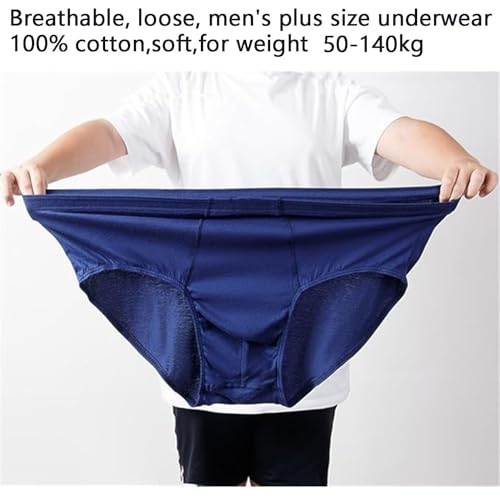 50-140kg 5PCS Cotton Middle-Aged Elderly Men's Loose Plus Size Briefs High Waist Underwear Panties Shorts Underpants2