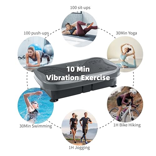 Plataforma Vibratoria para Quemar Grasa con 120 Niveles de Velocidad y Motor de 200 W - Silenciosa para Uso en Casa o Oficina, Diseño Plegable y Portátil que Trabaja la Grasa del Abdomen y Muslos, Entrenamiento Completo para Madres Ocupadas y Principiante miniatura 7